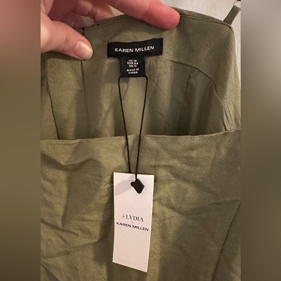 NWT Lydia Millen x Karen Millen Linen Strappy Maxi Dress - US 12 - Picture 5 of 5